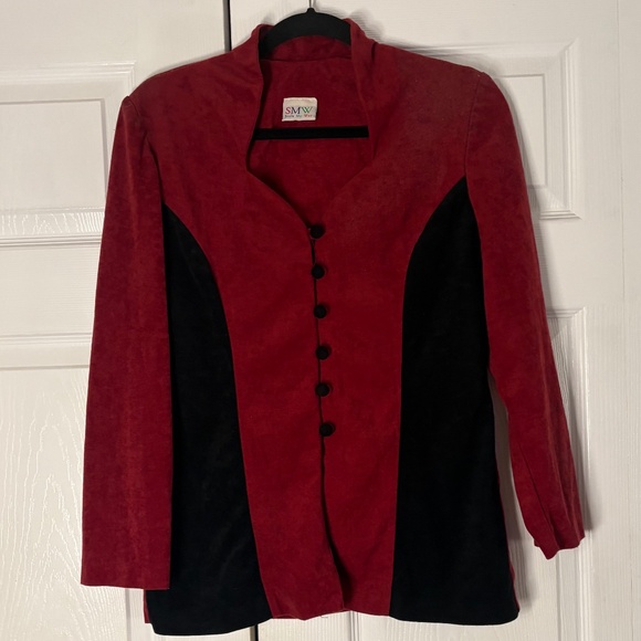 Maroon and black accented blazer - Picture 1 of 3